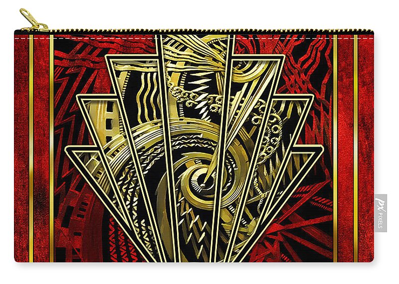 Staley Carry-all Pouch featuring the digital art Ruby Red and Gold by Chuck Staley