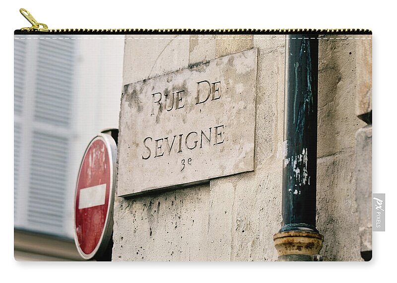 Rue De Sevigne Zip Pouch featuring the photograph Rue de Sevigne - Paris Photography by Melanie Alexandra Price