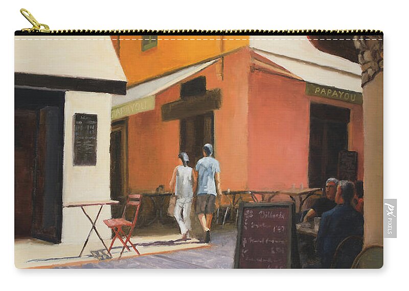 Nice Carry-all Pouch featuring the painting Rue en Nice by Tate Hamilton