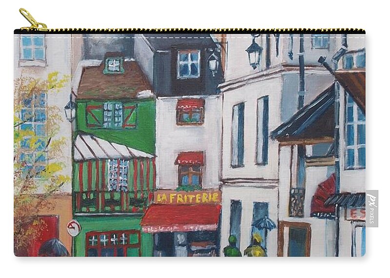 Street Zip Pouch featuring the painting Rue Galande, Paris by Jean Pierre Bergoeing