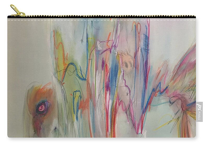 Modern Painting Zip Pouch featuring the painting Ruffled by Jeff Barrett