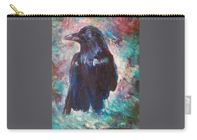Acrylic Zip Pouch featuring the painting Rugaroo Standing Proud by Tamara Kulish