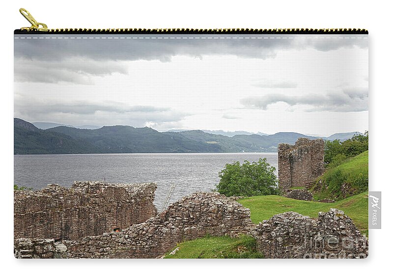 Ancient Zip Pouch featuring the photograph Ruins of Urquhart castle by Patricia Hofmeester