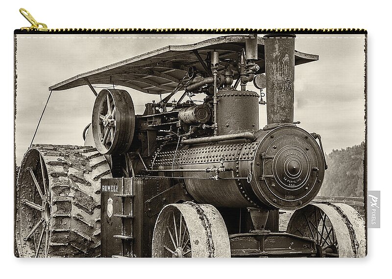 Rumley Zip Pouch featuring the photograph Rumley In BW by Paul Freidlund