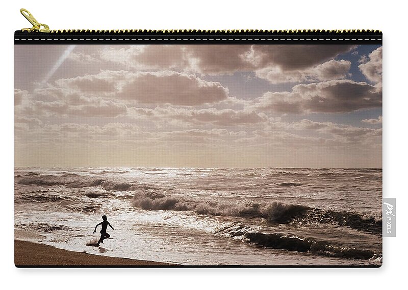 Beach Zip Pouch featuring the photograph Run, You Are Free by Riad Art