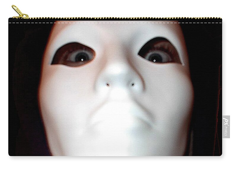 Mask Zip Pouch featuring the digital art Runaway Terror 3 by Mark Baranowski