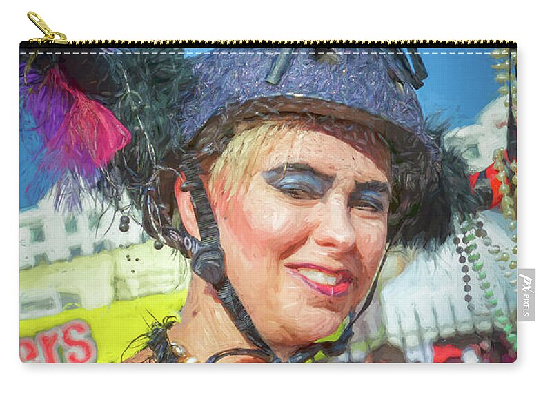 Photo Zip Pouch featuring the photograph Running of Bulls Nola 2018- Poster by Kathleen K Parker