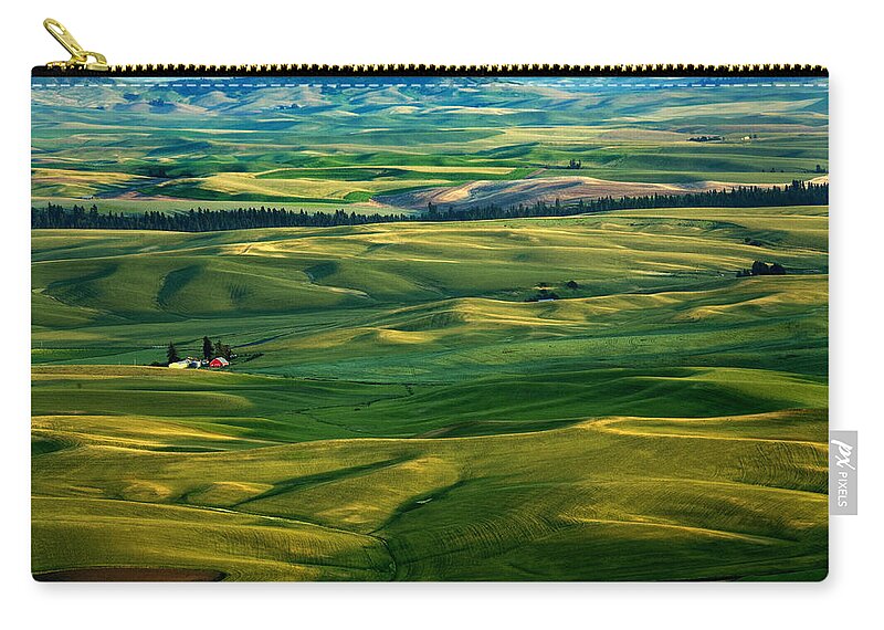 Palouse Hills Zip Pouch featuring the photograph Rural Tapestry by Michael Dawson
