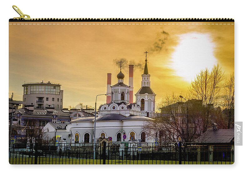 Feast Of The Cross Zip Pouch featuring the photograph Russian Ortodox Church in Moscow, Russia by Alexey Stiop