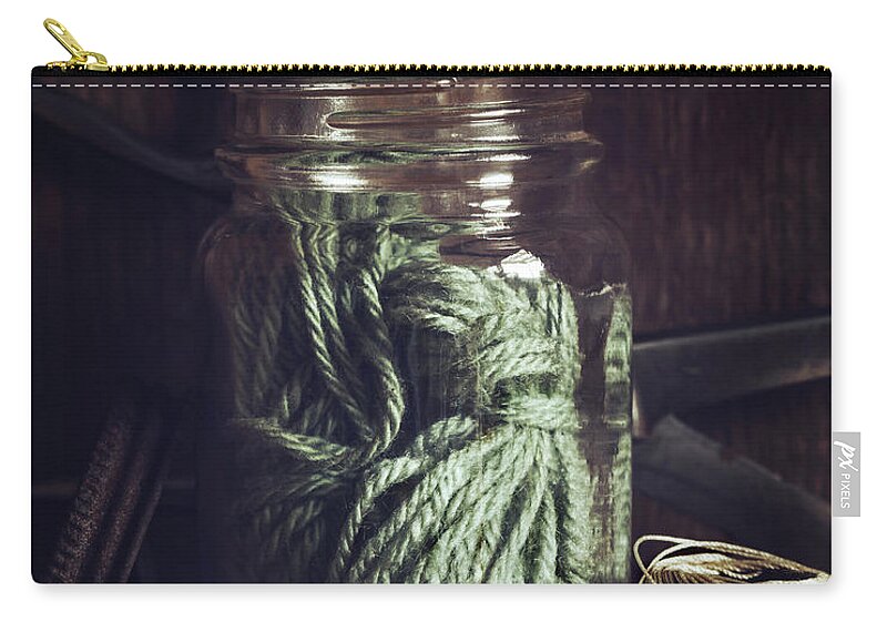 Jar Zip Pouch featuring the photograph Rustic Green by Amy Weiss