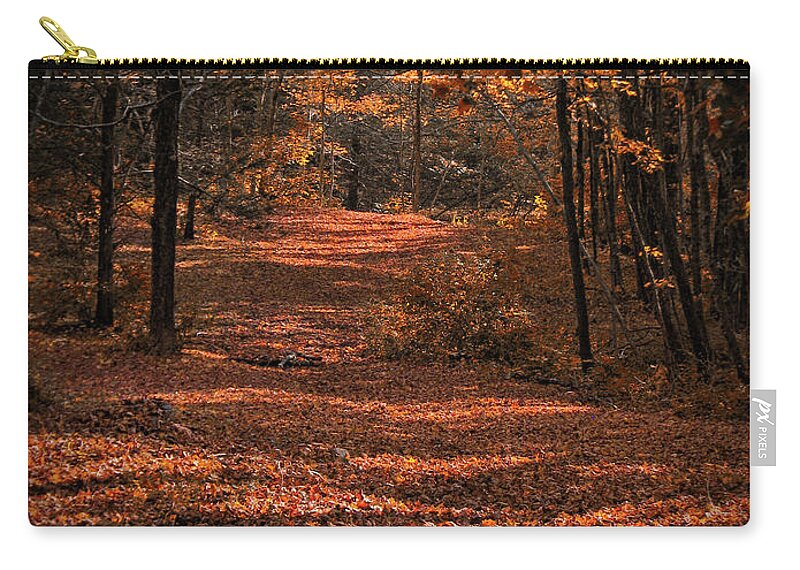 Autumn Zip Pouch featuring the photograph Rustling Pathway by Gary Blackman