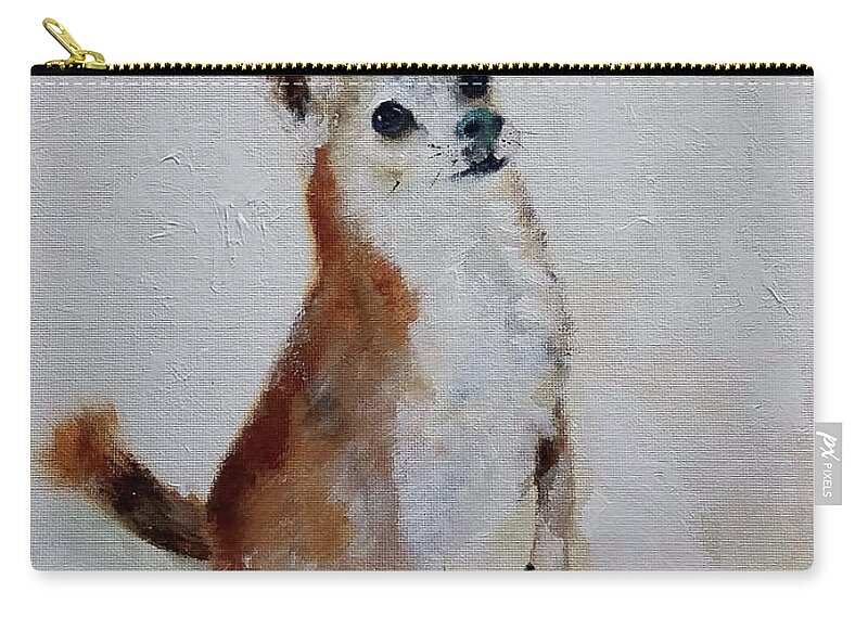 Pet Zip Pouch featuring the painting Rusty Being A Good Boy by Barbie Batson