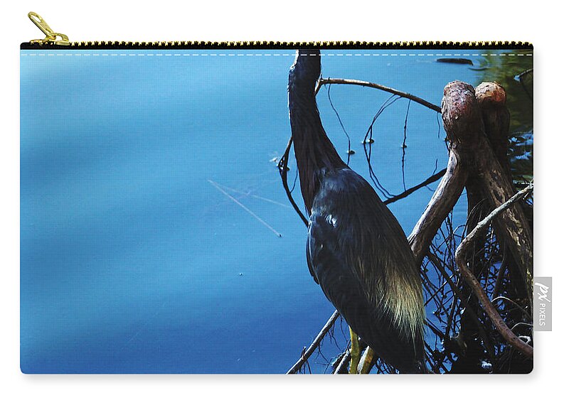 Heron Zip Pouch featuring the photograph Rusty Blue by Debbie Oppermann