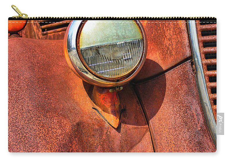 Ford Zip Pouch featuring the photograph Rusty old Ford by Pat Cook