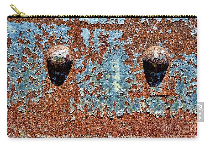 Rivet Zip Pouch featuring the photograph Rusty Rivets by Olivier Le Queinec