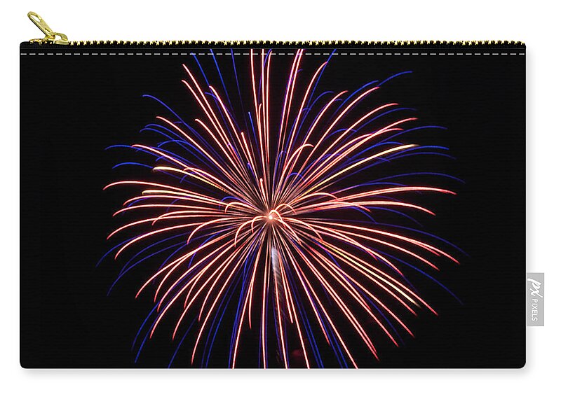 Fireworks Zip Pouch featuring the photograph RVR Fireworks 48 by Mark Dodd
