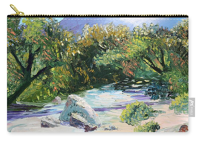 Landscape Carry-all Pouch featuring the painting Sabino Canyon in the morning by Madeleine Shulman