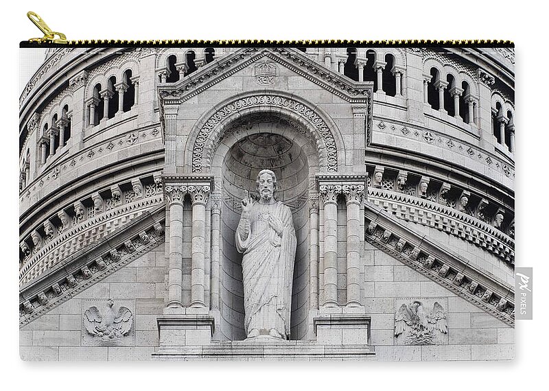 Sacre Coeur Zip Pouch featuring the photograph Sacre Coeur Close-Up - 1 by Hany J