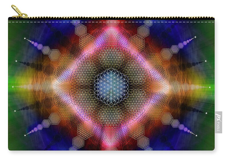 Endre Zip Pouch featuring the digital art Sacred Geometry 645 by Endre Balogh