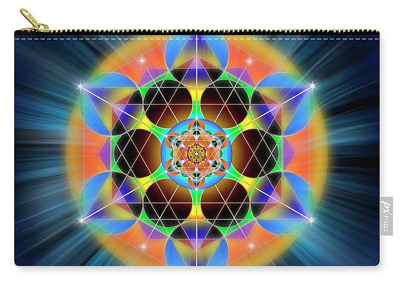 Endre Zip Pouch featuring the digital art Sacred Geometry 709 by Endre Balogh