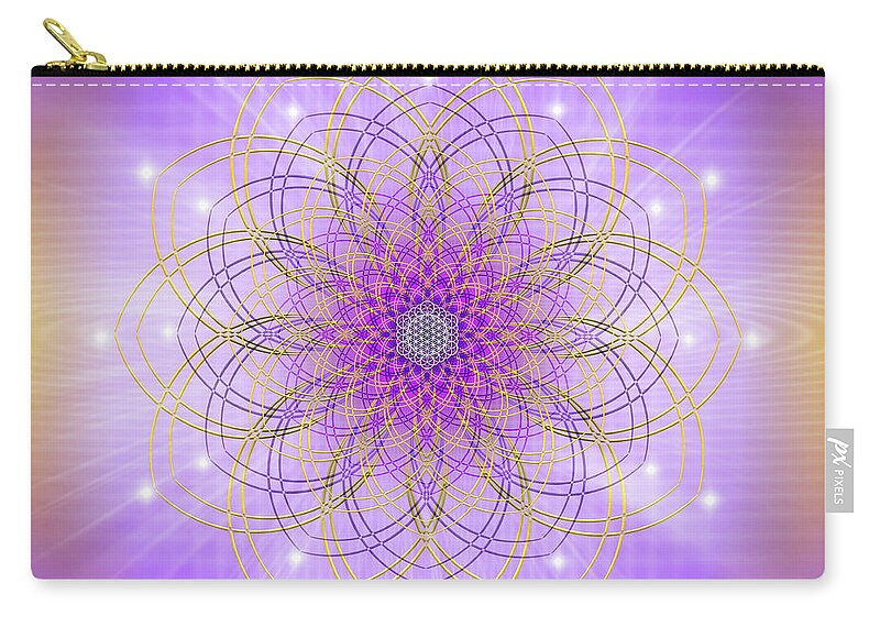 Endre Zip Pouch featuring the digital art Sacred Geometry 721 by Endre Balogh