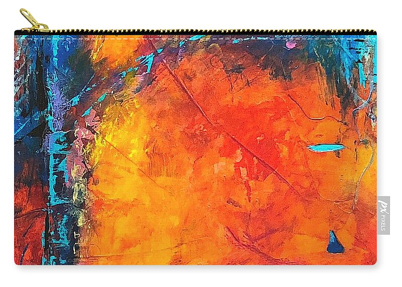 Abstract Zip Pouch featuring the painting Sacred Start by Mary Mirabal