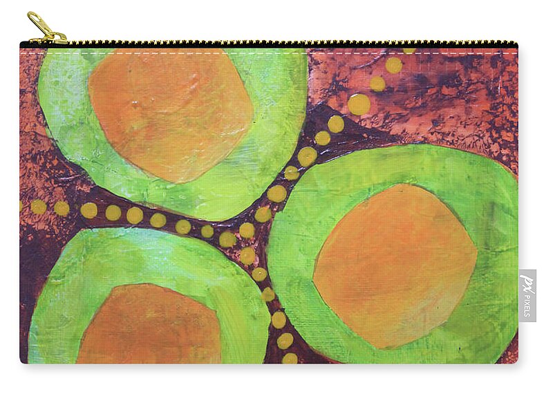 Orange Carry-all Pouch featuring the mixed media Safe Zones by April Burton
