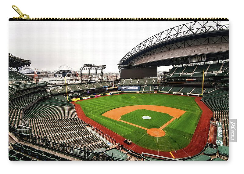 Seattle Zip Pouch featuring the photograph Safeco Field - Home of the Mariners by Mountain Dreams