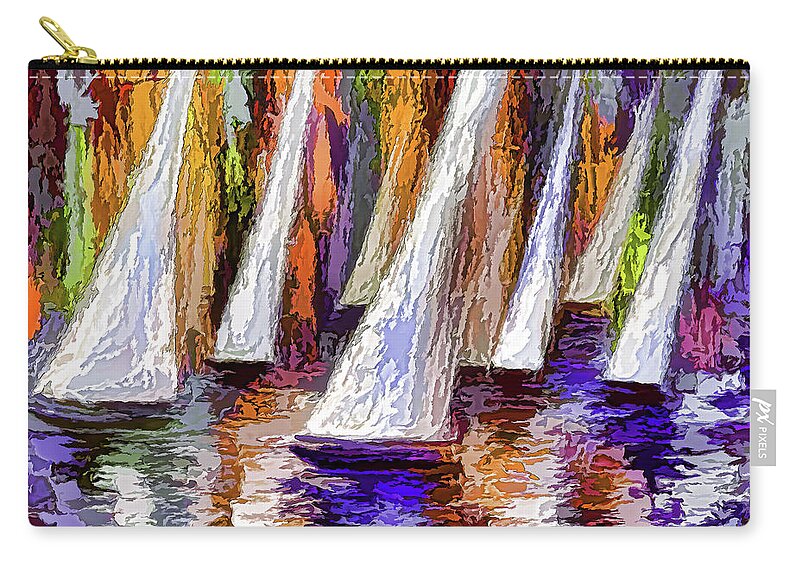  Art Zip Pouch featuring the digital art Sail Away by OLena Art by Lena Owens - Vibrant DESIGN