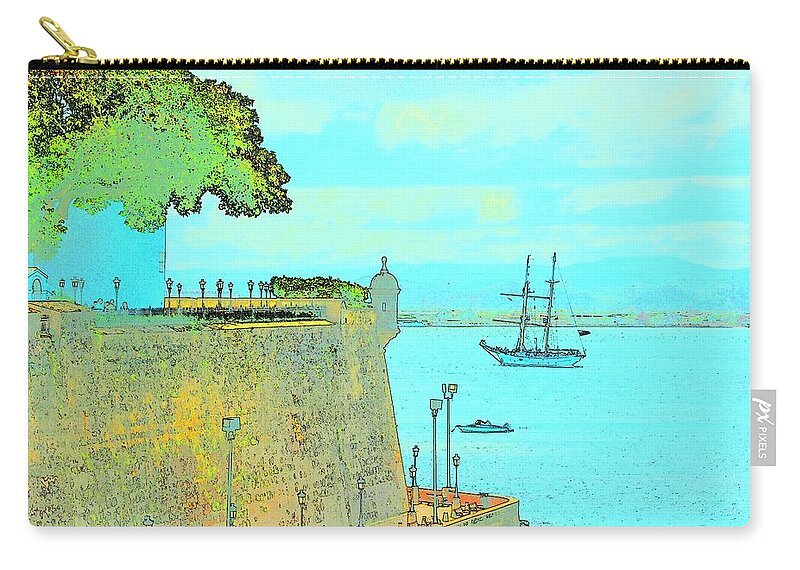 Sail Boat Zip Pouch featuring the digital art Sail On by Tito Santiago