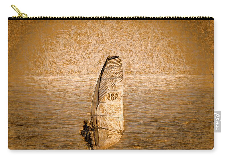Sailboarding-windsurfing Zip Pouch featuring the photograph Sailboarding Abstract by Scott Cameron