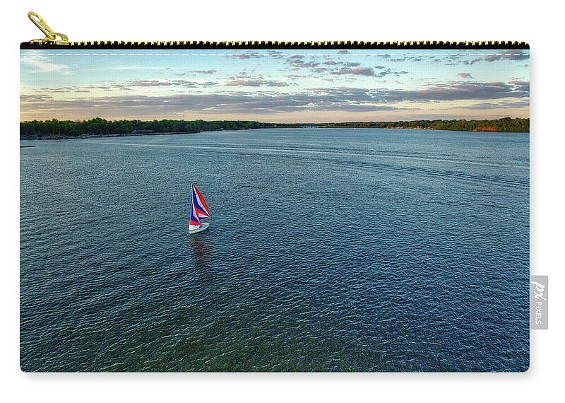 Decatur Zip Pouch featuring the photograph Sailboat on Lake Decatur by George Strohl