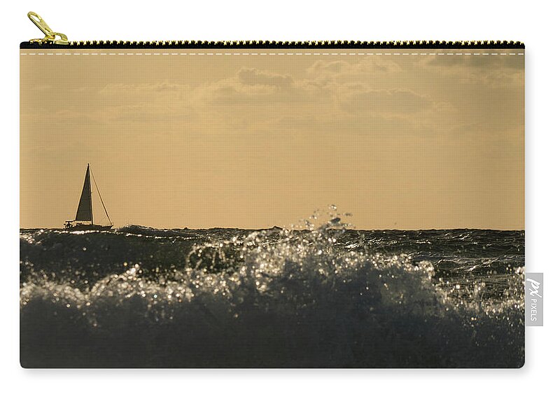 Florida Zip Pouch featuring the photograph Sailboat Surf Delray Beach Florida by Lawrence S Richardson Jr