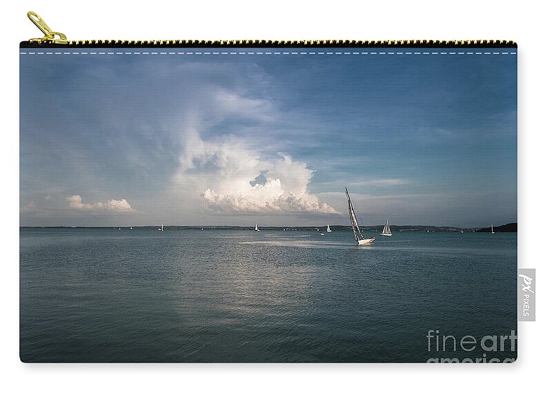 Activity Zip Pouch featuring the photograph Sailboats on Lake Balaton in Hungary by Andreas Berthold
