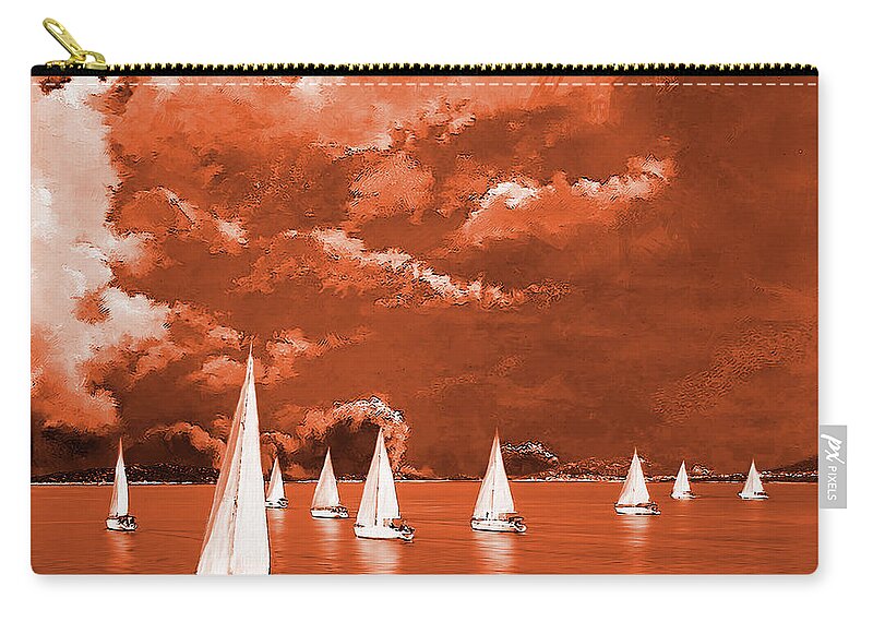 Sailing Zip Pouch featuring the painting Sailing 0921 by Gull G