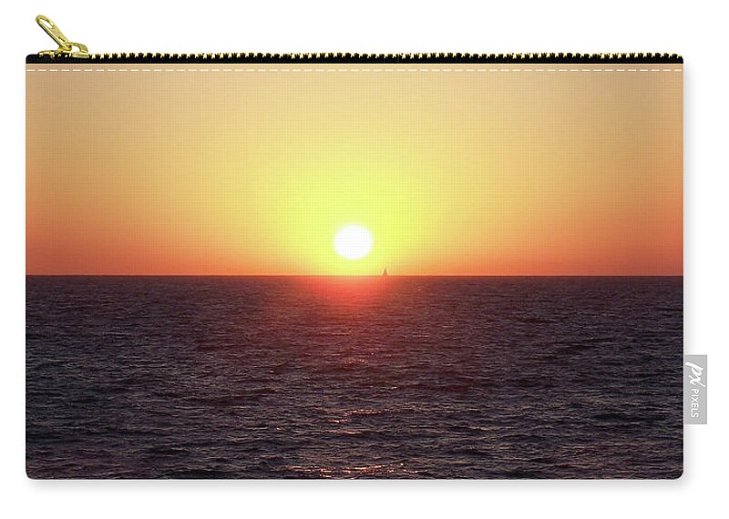 Photography Zip Pouch featuring the photograph Sailing At Sunset by Phil Perkins