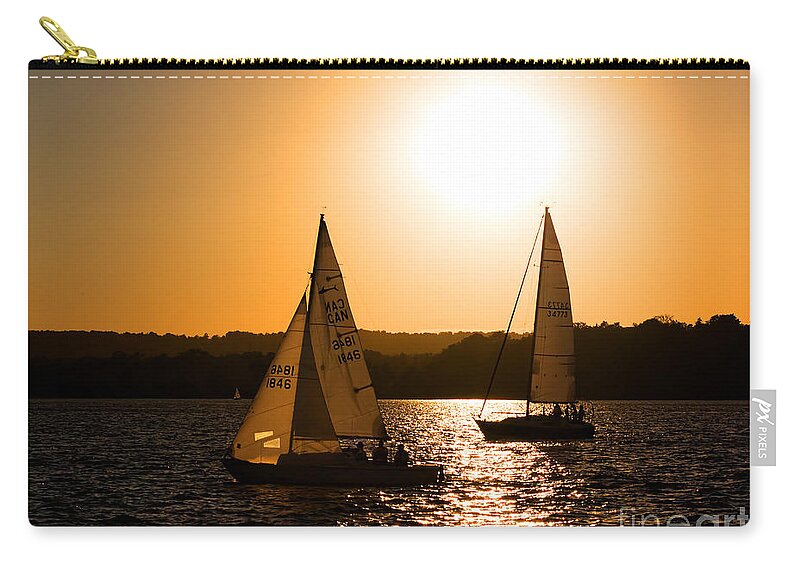 Sailing Zip Pouch featuring the photograph Sailing Home At Twilight by Barbara McMahon