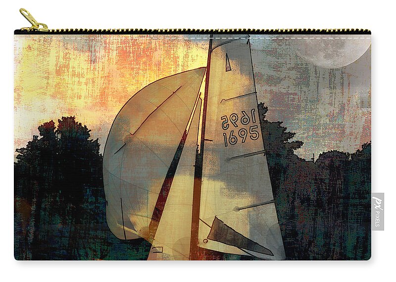 Manipulated Zip Pouch featuring the photograph Sailing into the Sunset by LemonArt Photography