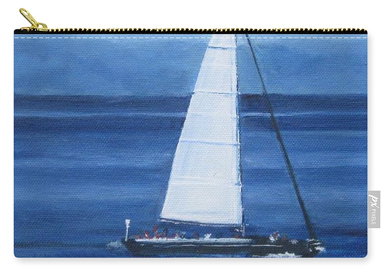 Acrylic Carry-all Pouch featuring the painting Sailing The Blues by Paula Pagliughi