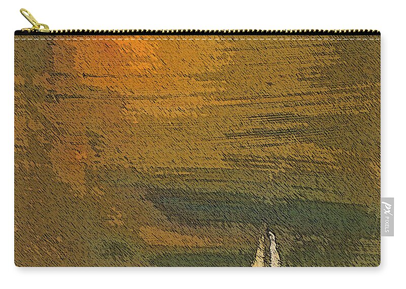 Paintings Zip Pouch featuring the painting Sailing the Julianna by Julie Lueders 