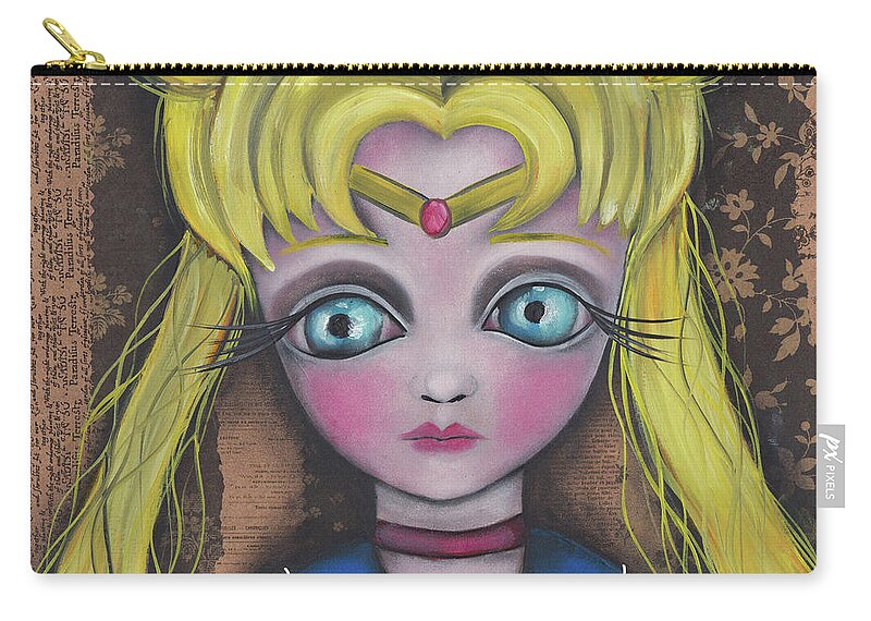 Sailor Moon Zip Pouch featuring the painting Sailor Moon by Abril Andrade