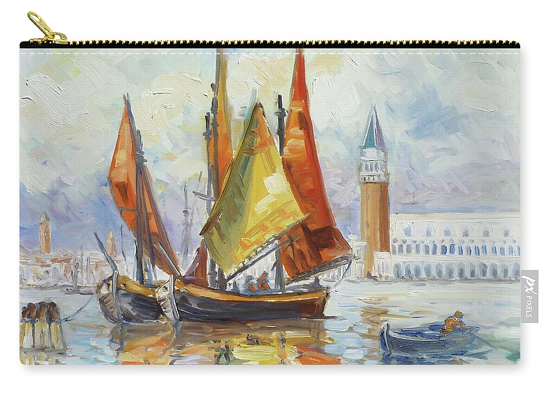 Sails Zip Pouch featuring the painting Sails 10 - Venice San Marco by Irek Szelag