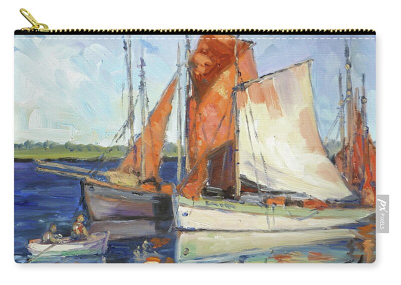 Sails Zip Pouch featuring the painting Sails 9 by Irek Szelag
