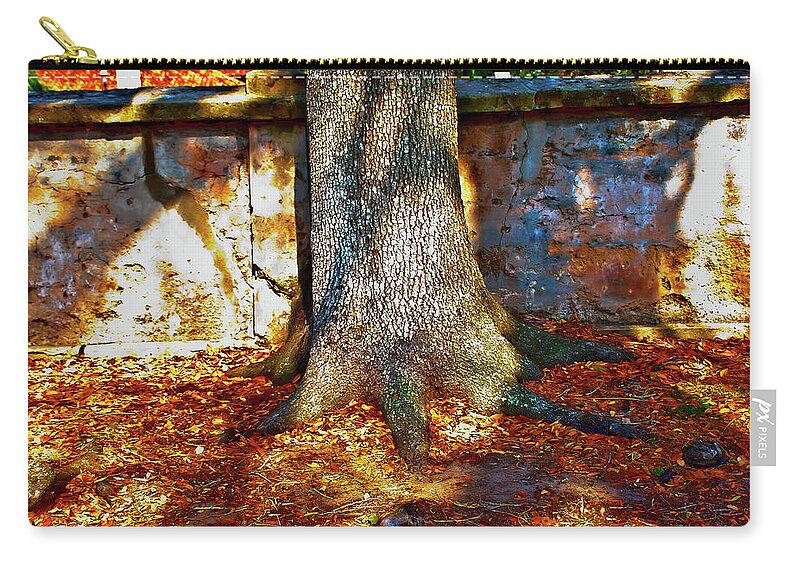 Tree Shadows Zip Pouch featuring the photograph Saint Augustine Tree Shadows by Gina O'Brien