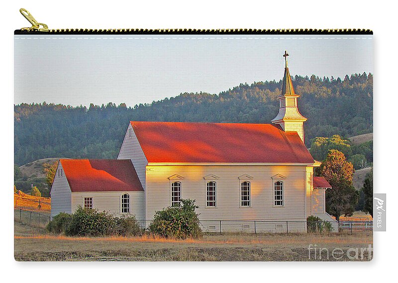 Landscape Carry-all Pouch featuring the photograph St. Mary's Church at Sunset by Joyce Creswell