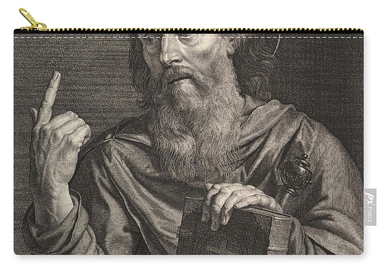Jean Morin Zip Pouch featuring the drawing Saint Paul by Jean Morin