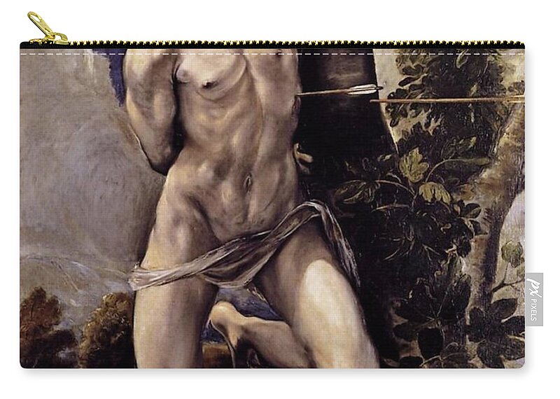 Saint Carry-all Pouch featuring the painting Saint Sebastian by El Greco