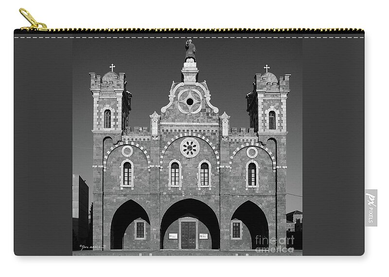 Marc Nader Photo Art Zip Pouch featuring the photograph Saint-Stephen Cathedral, Batroun, Lebanon by Marc Nader