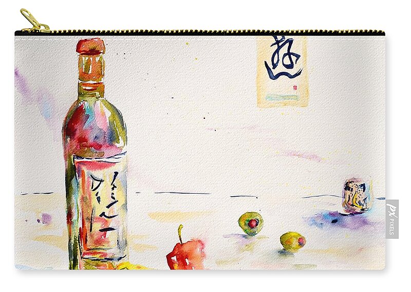 Sake Zip Pouch featuring the painting Sake by Beverley Harper Tinsley