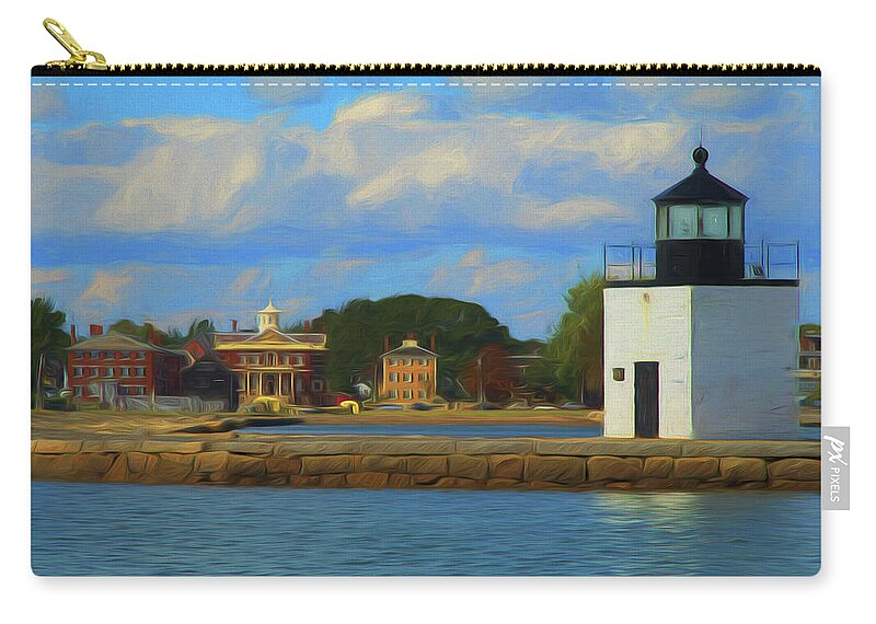 Salem Ma Zip Pouch featuring the photograph Salem Maritime waterfront in Digital Art by Jeff Folger